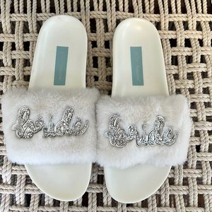 Betsey Johnson Bride Slippers size 8.
